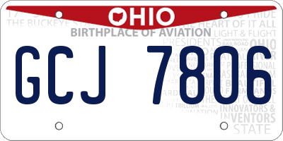 OH license plate GCJ7806