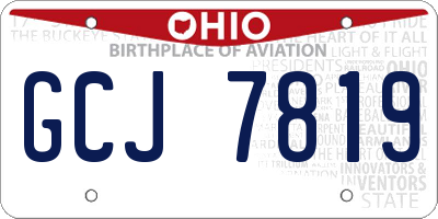OH license plate GCJ7819