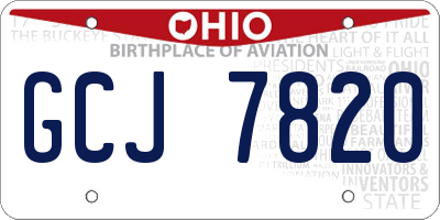 OH license plate GCJ7820