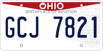 OH license plate GCJ7821