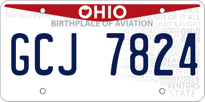 OH license plate GCJ7824