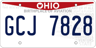 OH license plate GCJ7828