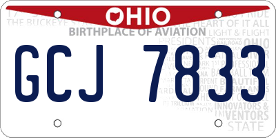 OH license plate GCJ7833