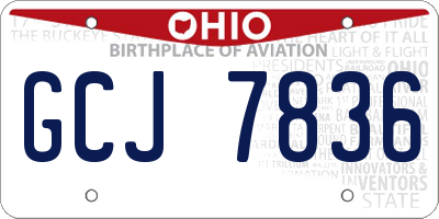 OH license plate GCJ7836