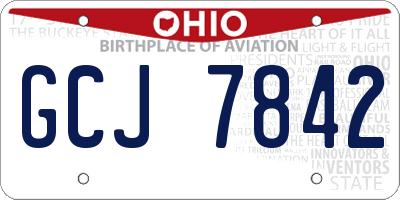 OH license plate GCJ7842