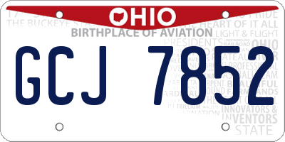 OH license plate GCJ7852