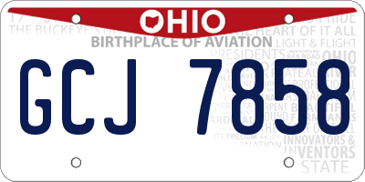 OH license plate GCJ7858