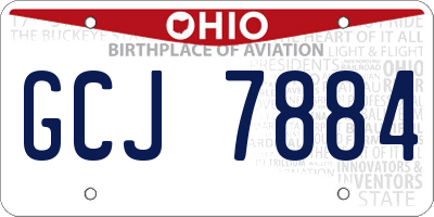 OH license plate GCJ7884