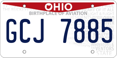 OH license plate GCJ7885