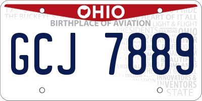 OH license plate GCJ7889