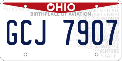OH license plate GCJ7907