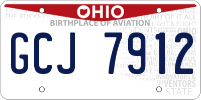 OH license plate GCJ7912