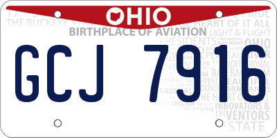 OH license plate GCJ7916