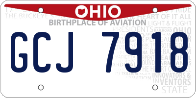 OH license plate GCJ7918