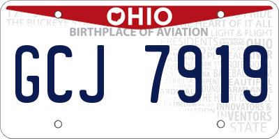 OH license plate GCJ7919