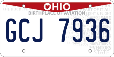 OH license plate GCJ7936