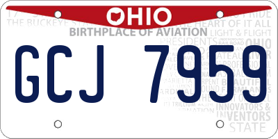 OH license plate GCJ7959