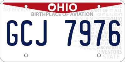 OH license plate GCJ7976