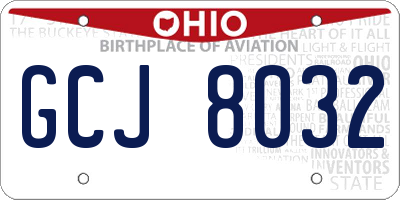 OH license plate GCJ8032