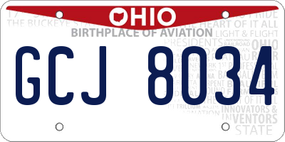 OH license plate GCJ8034
