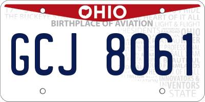 OH license plate GCJ8061
