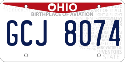 OH license plate GCJ8074