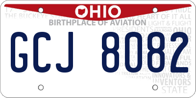 OH license plate GCJ8082