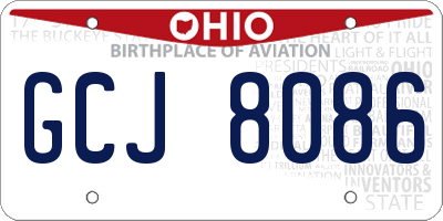 OH license plate GCJ8086