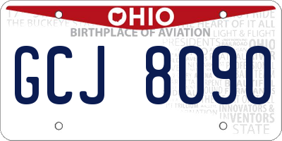 OH license plate GCJ8090