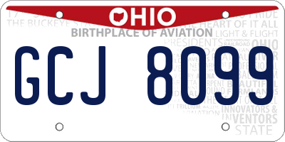 OH license plate GCJ8099