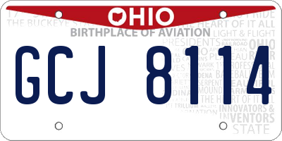 OH license plate GCJ8114