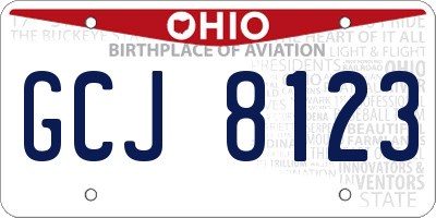 OH license plate GCJ8123