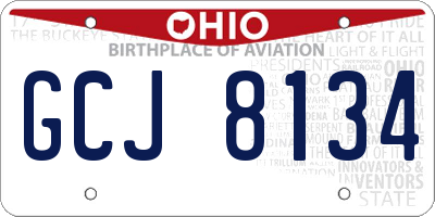 OH license plate GCJ8134