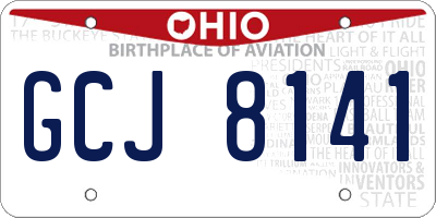 OH license plate GCJ8141