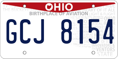 OH license plate GCJ8154
