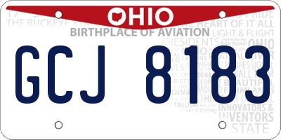 OH license plate GCJ8183