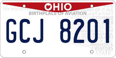 OH license plate GCJ8201