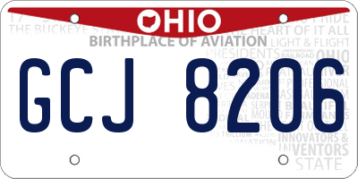OH license plate GCJ8206