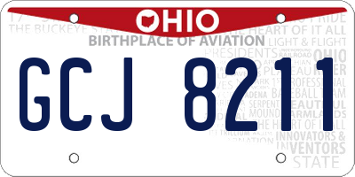 OH license plate GCJ8211