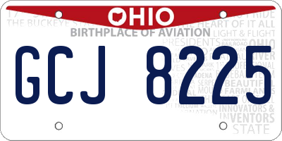 OH license plate GCJ8225