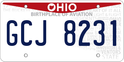 OH license plate GCJ8231