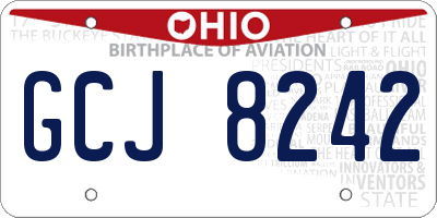 OH license plate GCJ8242