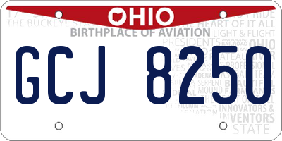 OH license plate GCJ8250
