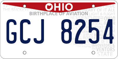 OH license plate GCJ8254