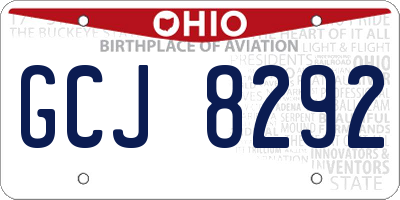 OH license plate GCJ8292