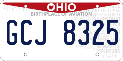 OH license plate GCJ8325