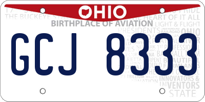 OH license plate GCJ8333