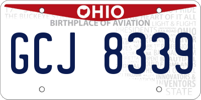 OH license plate GCJ8339