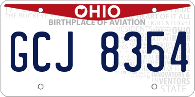 OH license plate GCJ8354