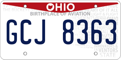 OH license plate GCJ8363